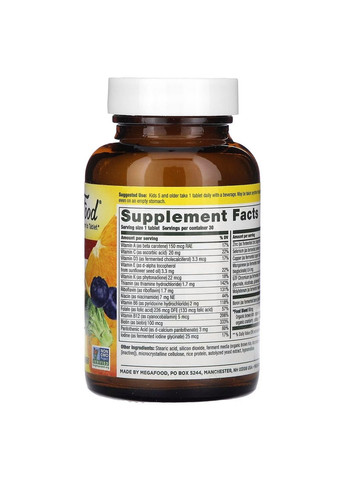 Вітаміни та мінерали Kids One Daily Multivitamin, 30 таблеток MegaFood (293340506)