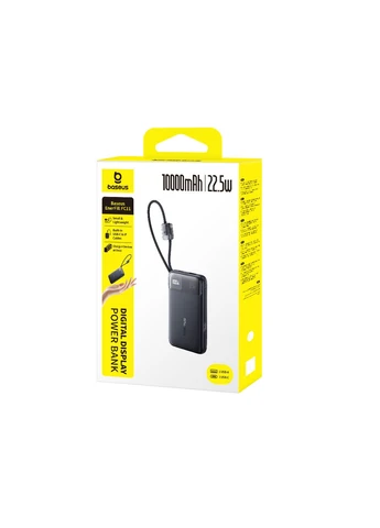 Внешний аккумулятор Digital Display Power Bank with Dual Built-in Cables 10000mAh 22.5W Cosmic Black Baseus EnerFill FC11 (385619221)