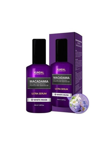 Масло-сироватка для волосся з ароматом Білого Мускусу Macadamia White Musk, 100мл Kundal (311281560)