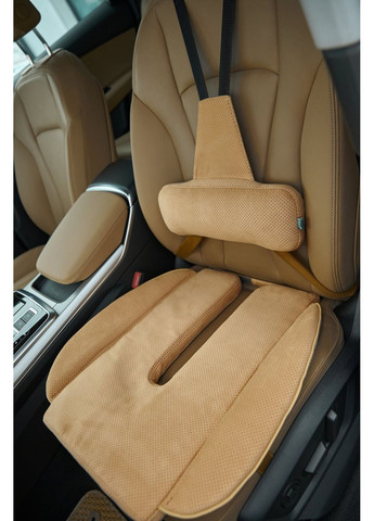 Топовий комплект з натуральної алькантари Еврофіксація 2. Бежевий. AV-1AL2EF-301 Ekko Seat (353718924)