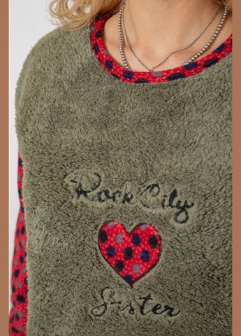 Оливкова зимня піжама жіноча махра Angelina&Maria 238R58435