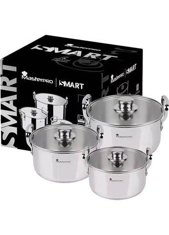 Набір каструль Smart 3+6.5+11.5 л (BGMP-2145) Masterpro (323042838)