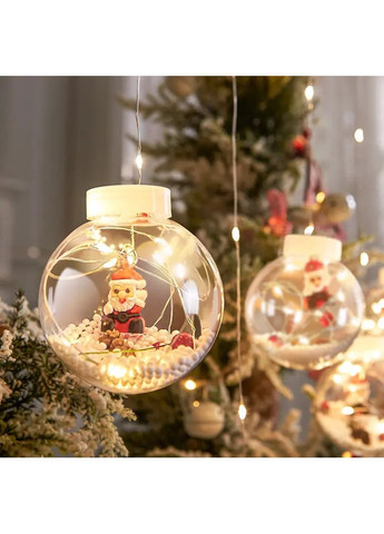 Гирлянда занавеска штора Пули с наполнением Дед Мороз, 3м, 10 шаров LED USB Digital (363831900)