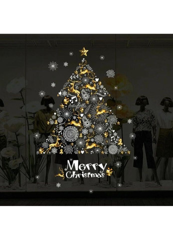 Набор новогодних наклеек на окно Happy New Year 7 13789 60х90 см 1 лист No Brand (335583569)