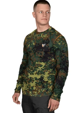 Комбінована лонгслів basic 2.0 cotton камуфляж ліс Camotec