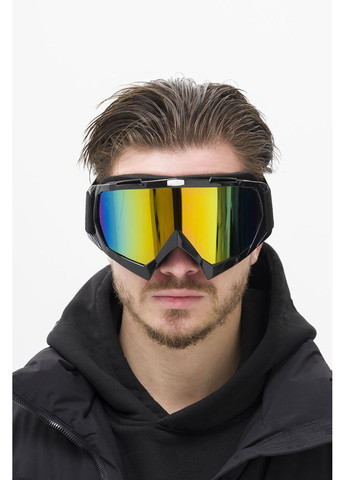 Чоловічі Лижні Окуляри Гірськолижні Маска Дзеркальна Chameleon Black&Yellow Without (372519919)