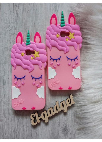 Чохол на Galaxy J4 plus 2018 J415 рожевий Єдиноріг силіконовий 3d Samsung (360896860)