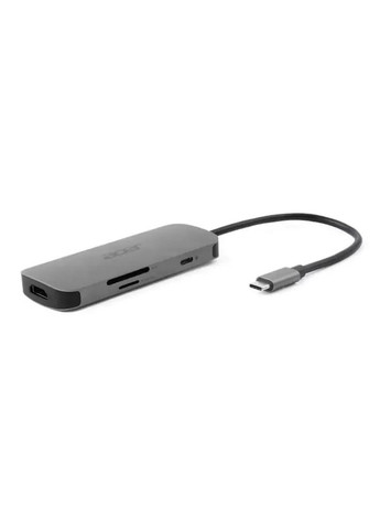 Хаб 7in1 USB-С > 3xUSB-A3.2/HDMI/USB-C/PD/SD, 0.15м, сірий Acer (370620618)