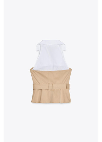 Комбінований топ із коміром хальтер Zara (354816897)