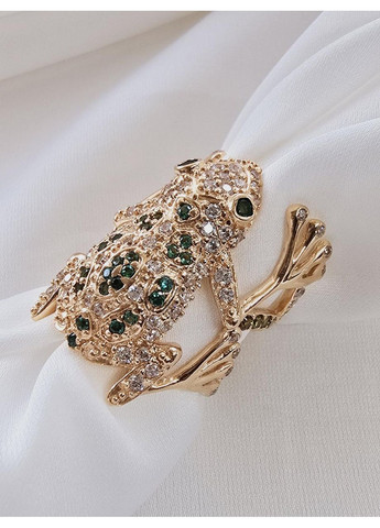 Золота каблучка «Жабка» з фіанітами (17р) кв2306-1к No Brand (367267950)