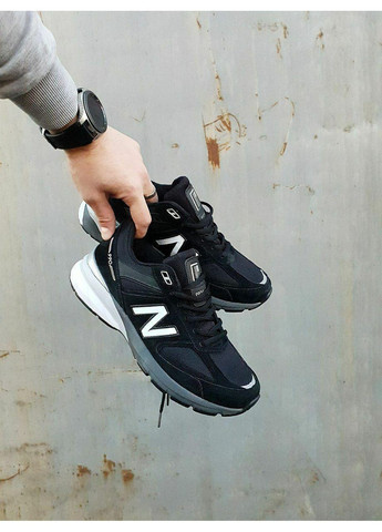 Сірі Осінні кросівки чоловічі new balance 990 v5 black white grey нью беланс 990 v5 No Brand