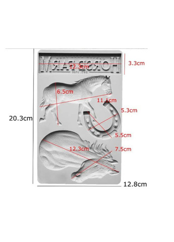 Молд силіконовий Кінь і підкова 203 на 128 мм сірий Jannet молди (354330878)