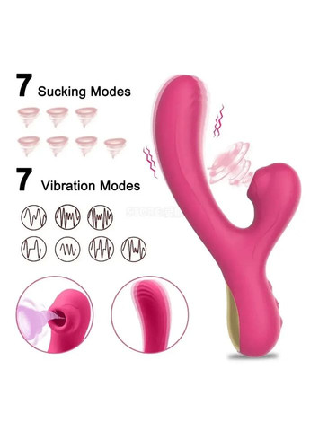 Вибратор 2в1 с вакуумной стимуляцией клитора фиолетовый No Brand (316554560)