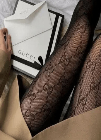 Сітчасті колготки гучі Жіночі колготки з сітковим візерунком колготки в сітку gucci бантики No Brand (302316270)