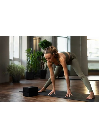 Блок для йоги 2 шт (пара) 4006 Yoga Brick EVA Чорні PowerPlay (394717369)