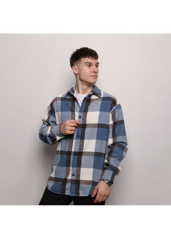 Синяя повседневный рубашка Pobedov