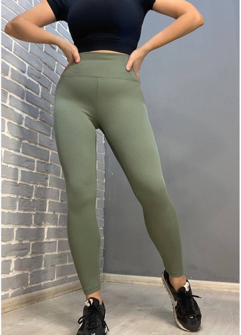 Хаки демисезонные лосины женские lady hurem 2247 рубчик широкий утягивающий пояс хаки No Brand