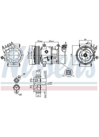 Компрессор кондиционера PEUGEOT 307 00- NI 89053 Nissens (386940129)