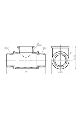 Трійник Forte 3/4" ВНН SF36620 Thermo Alliance (397089657)