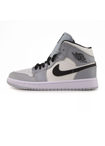 КРОССОВКИ ЖЕНСКИЕ NIKE AIR JORDAN 1 RETRO MID SMOKE GREY НАЙК АИР ДЖОРДАН No Brand серые демисезоны (368861714)