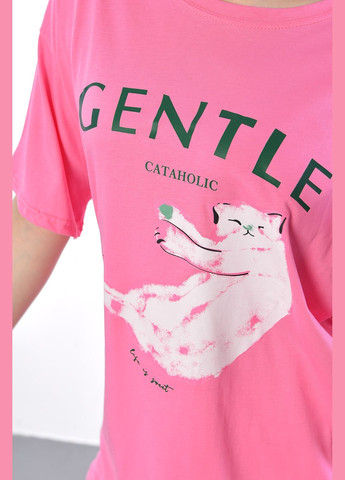 Рожева літня футболка жіноча напівбатальна рожевого кольору Let's Shop