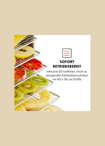 Дегідратор Master Jerky 300 2000 Вт 40-90 °C (10034544) Klarstein (338194867)