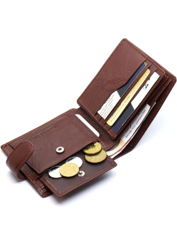 Стильне чоловіче портмоне з натуральної шкіри ST Leather B-MS34 Коричневий ST Leather Accessories (298568500)