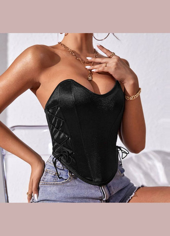 Корсет жіночий зі шнурівкою чорний No Brand Корсет (317353440)