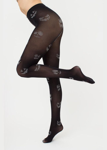 Матовые колготки с принтом Giulia splash 10 70d black (черно-серый) (291015009)