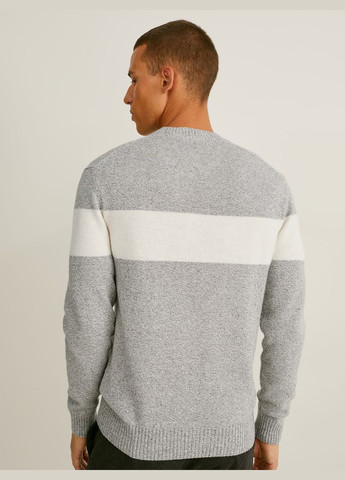 Серый демисезонный свитер в составе с шерстью C&A