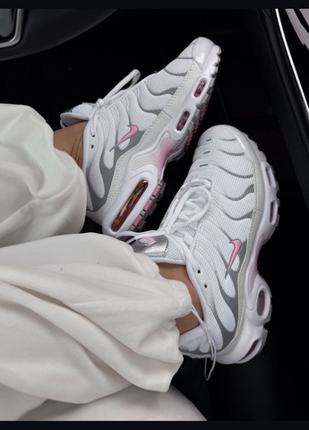 Білі всесезонні кросівки air max tn plus summit white pink rise - hf0107-100 Nike