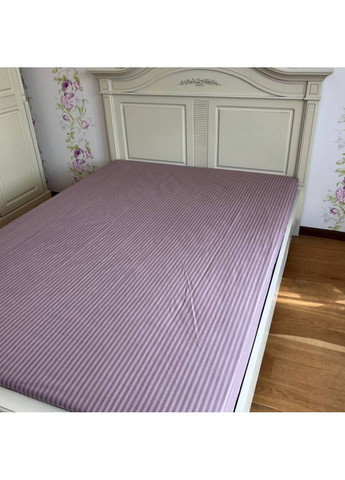Простынь на резинке 100х200 сиреневая Полоска Бязь Голд PR384 Ananasko (361079894)