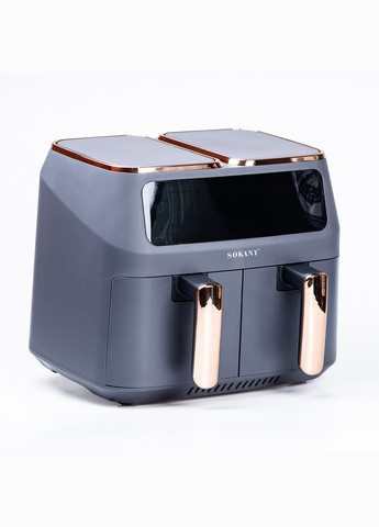 Аерогрильфритюрниця на 8 літрів 2 контейнери з таймером, сірий Sokany SK-ZG-8030 (297668714)