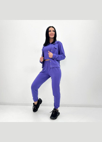 Трикотажний жіночий костюм трійка Fashion Girl (300775439)