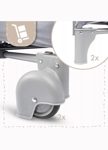 Кроватка манеж 60x120см серый MalPlay (Польша) Maltec (344573518)