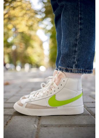 Серые демисезонные кроссовки мужские nike blazer high green logo найк блейзер No Brand
