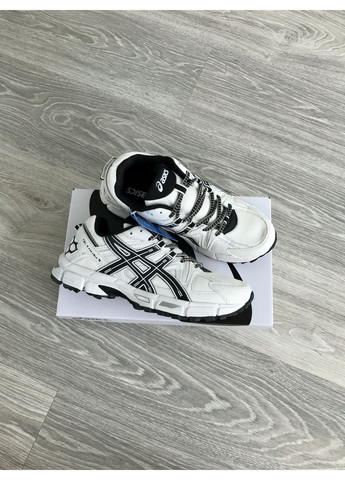 Белые демисезонные кроссовки мужские и женские asics gel kahana 8 white black | асикс гель кахана 8 белые No Brand
