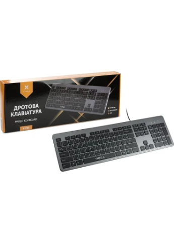 Клавіатура Vinga KB735 black-grey (300794249)