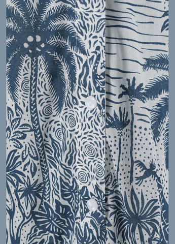 Белое платье-рубашка оверсайз H&M с цветочным принтом