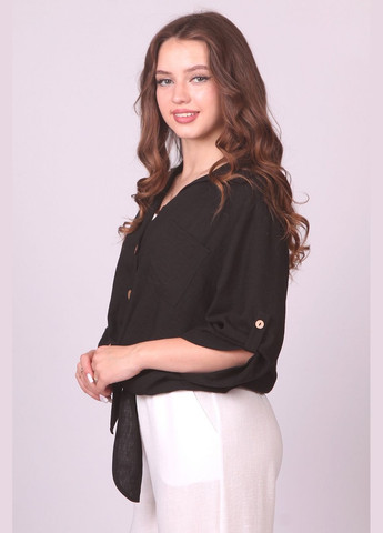 Черная кэжуал рубашка меланж Актуаль