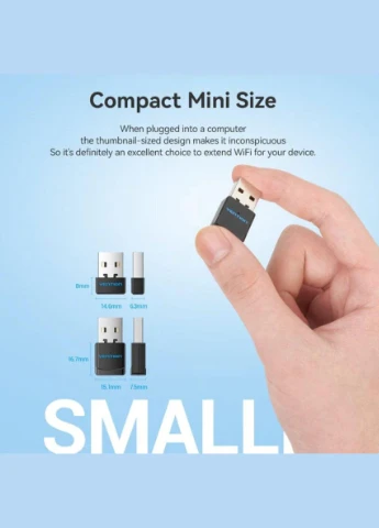 Адаптер USB Wi-Fi Dual Band Adapter 2.4G/5G Black (KDSB0) (KDSB0) Vention (297469008)