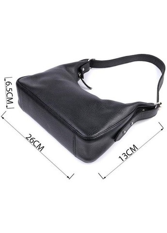 Сумка хобо на плече жіноча з натуральної шкіри середня Чорний 39280 Shvigel (355245097)