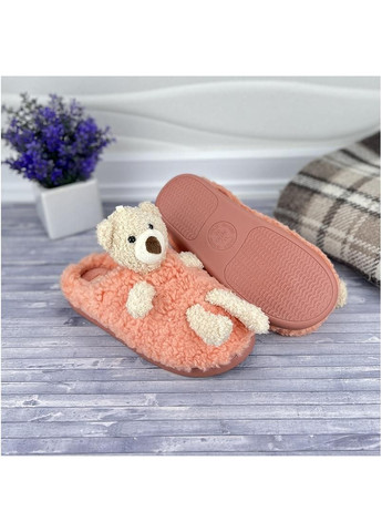 Тапочки жіночі домашні з ведмедиком Е-003498 Коралові Jomix (261255958)
