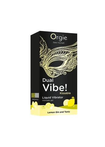Жидкий вибратор Dual Vibe! Lemon Gin And Tonic Kissable Liquid Vibrator, 15 мл Orgie (401284398)