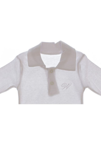 Боді з довгим рукавом Polo білий інтерлок MiniPapi 62 см (33557) BABYKROHA (315423664)