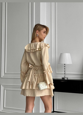 Айворі повсякденний жіноча сукня з воланами Україна однотонна