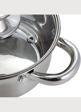 Кастрюля Casserole из нержавеющей стали 1100мл со стеклянной крышкой Ofenbach (372174224)