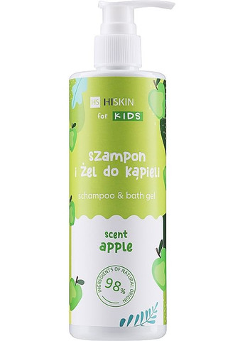 Дитячий шампунь-гель для душу 2 в 1 "Яблуко й моринга" Kids 280ml (1068898-175738) HiSkin (368620205)