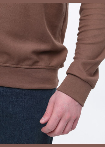 Коричневый свитшот мужской коричневый тонкий однотонный JEANSclub однотонный (306816606)