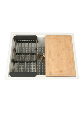 Кухонная мойка белая под столешницу 1.5 мм из нержавеющей стали NW-5742 Nett (336939131)